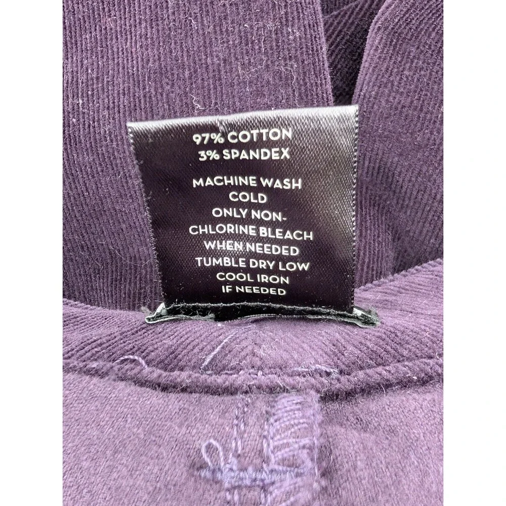 Ann Taylor Signature Plum Straight Leg Mid Rise Corduroy Pants Size 6 30/31